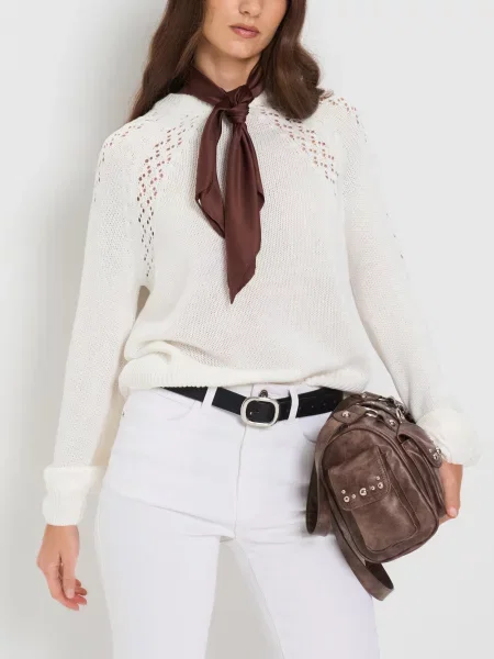 Ажурний светр кремовий