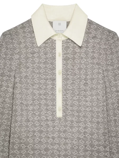 Tricou polo Givenchy din jacard gri