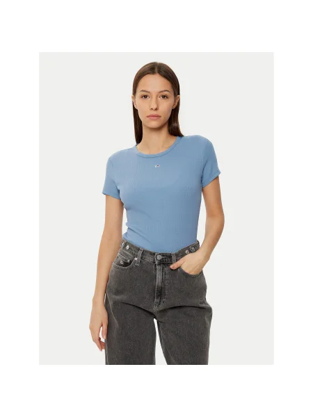 Tommy Jeans Póló Essential Slim Fit kék