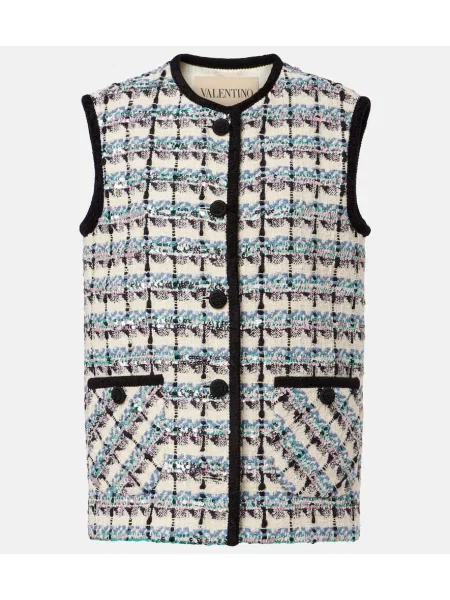 Vestă Valentino din tweed alb
