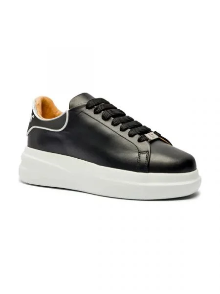 Philipp Plein De piele sneakers Lo-Top negru