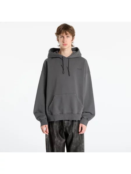 Mikina Carhartt WIP Hooded Benton Sweat UNISEX Graphite Garment Dyed S