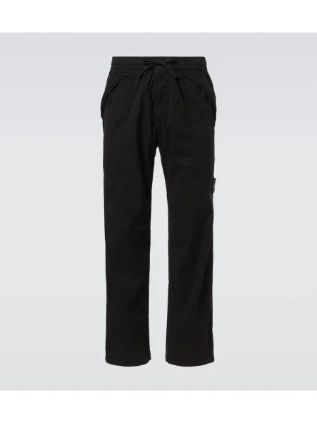 Spodnie Stone Island z twillu z kamieniami czarne