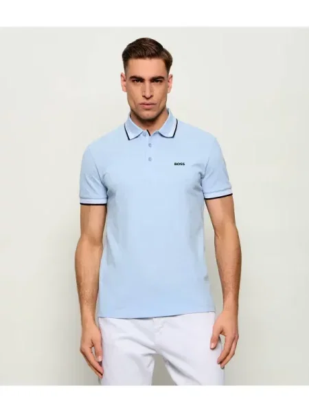 Tricou polo Boss Green albastru