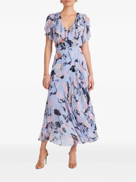 Rochie Temperley London cu paiete plic albastru