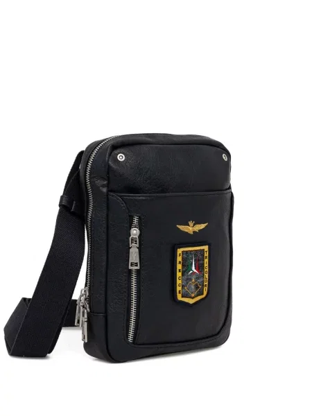 Geantă crossbody Aeronautica Militare cu aplicații albastru