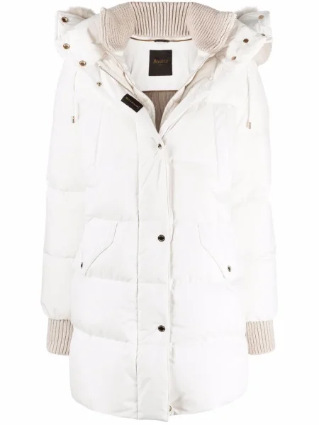 Płaszcz Moorer z kapturem biały