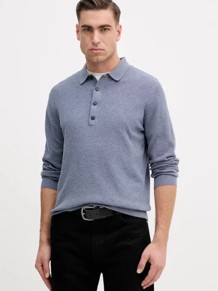 Hackett London pulover din amestec de lână light albastru