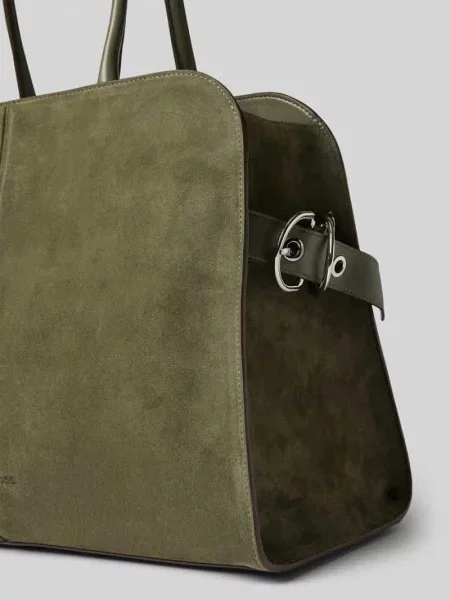 Torba shopper z domieszką skóry model Clarice Tote SU' Boss zielona