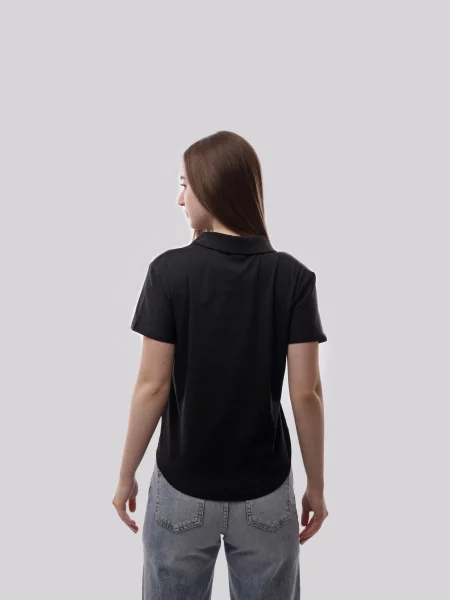 Поло STREAM віскоза/поліестер чорний