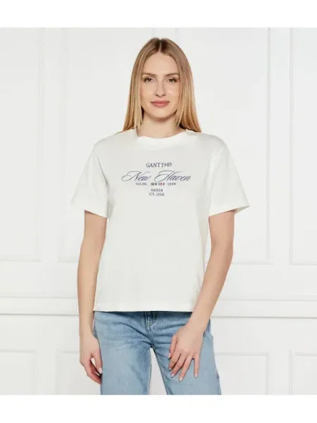 Gant Tricou | Relaxed fit alb