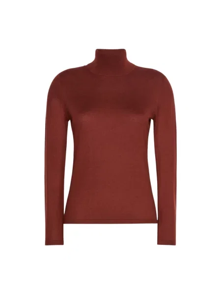 Sweter z golfem Max Mara z kaszmiru brązowy