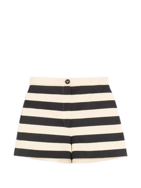 Pantaloni scurți Valentino Garavani din satin cu dungi negru