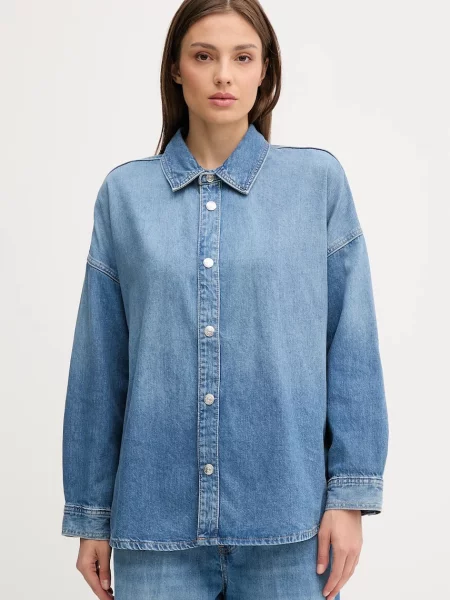 Calvin Klein Jeans koszula jeansowa relaxed z kołnierzykiem klasycznym niebieski