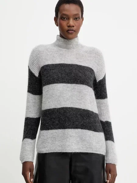 MM pulover de lână TENNA light cu guler gri