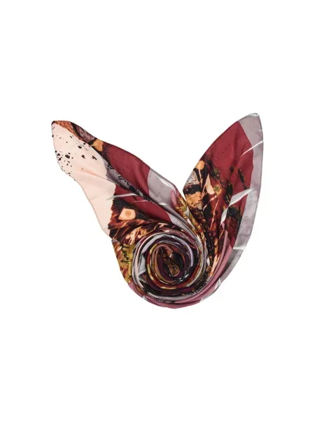 Desigual Šátek kámen / pudrová / burgundská červeň