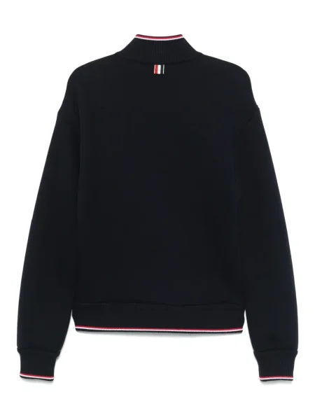 Geacă Thom Browne cu dungi tricotate albastru