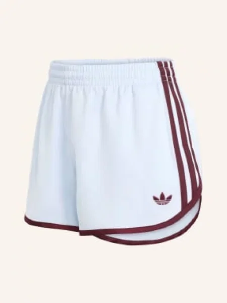 Adidas Originals Saténové Šortky 3 Stripes Sprinter černošedá / tmavě červená