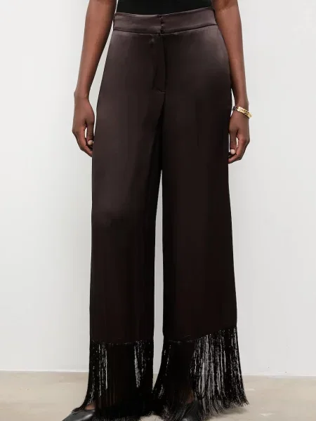 Answear.LAB pantaloni lat high waist maro