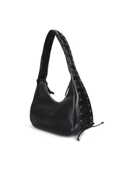 GANNI torebka Hobo Medium Laces czarny