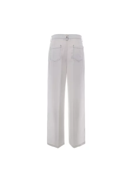 Patrizia Pepe Spodnie Kobieta XS Denim Wide Trousers biały