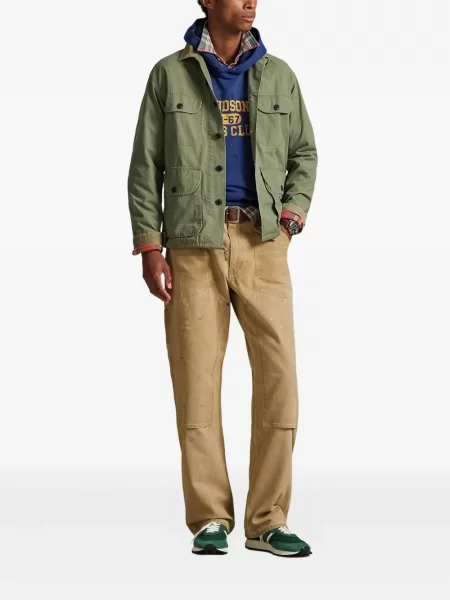 Dlouhá pruhovaná s límcem kšiltovka Polo Ralph Lauren modrá