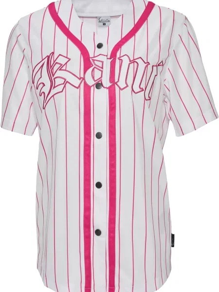 Karl Kani Tricou fucsia alb