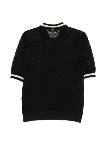 Top Lorena Antoniazzi cu dungi tricotate negru