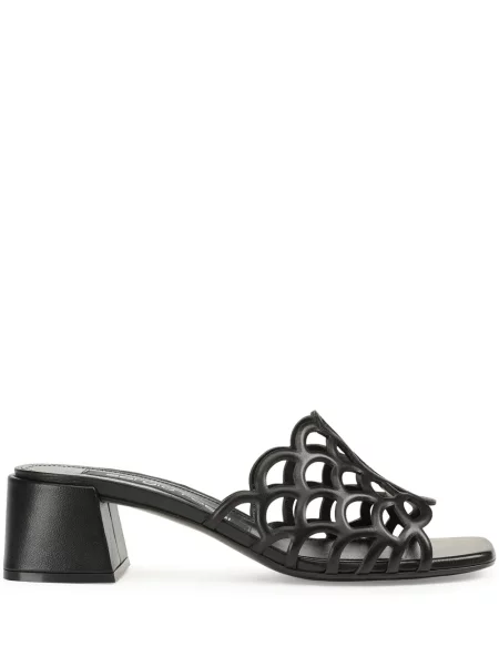Papuci tip mules Sergio Rossi din piele negru
