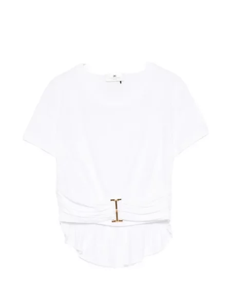 Tricou Elisabetta Franchi cu volane alb