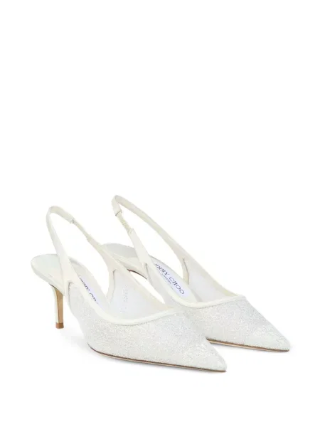 Pantofi cu toc Jimmy Choo slingback alb