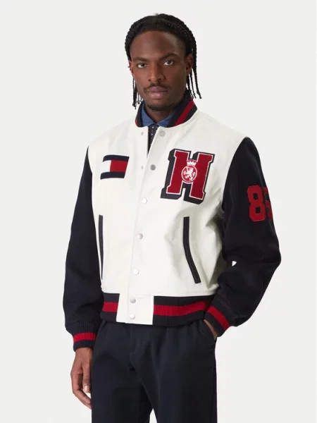 Tommy Hilfiger Μπόμπερ μπουφάν Varsity Εκρού