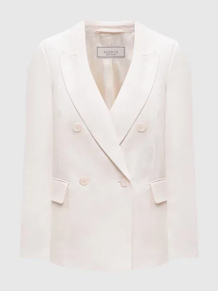 Двобортний жакет з льону Peserico бежевий