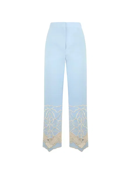 Pantaloni Alberta Ferretti cu broderie albastru