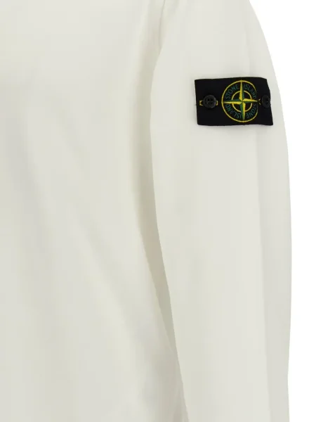 Hanorac crewneck Stone Island cu strasuri alb