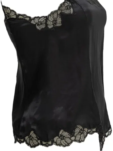 Top Isabel Marant din dantelă negru