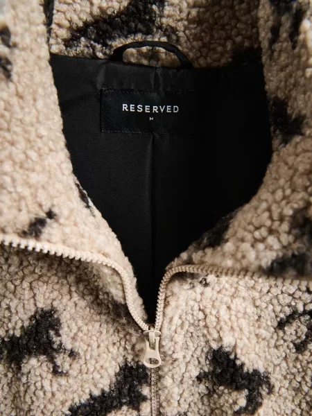 Свитшот Reserved из овчины бежевый