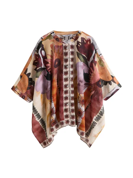 Next Bluză maro ruginiu / gri / mov liliachiu negru