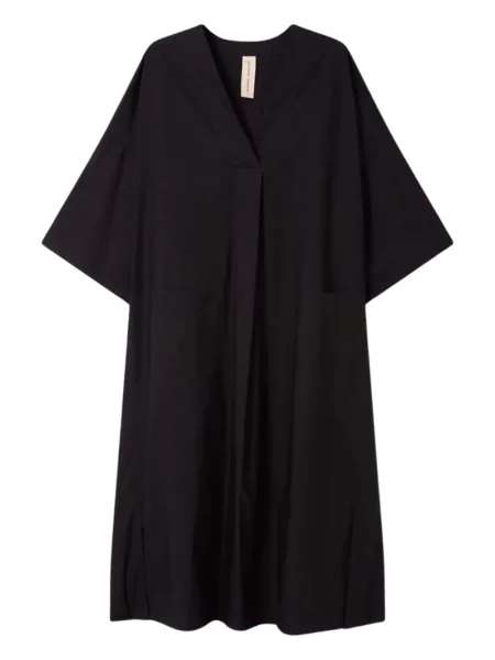 Rochie midi Lee Mathews cu decolteu în V până la genunchi de costum negru