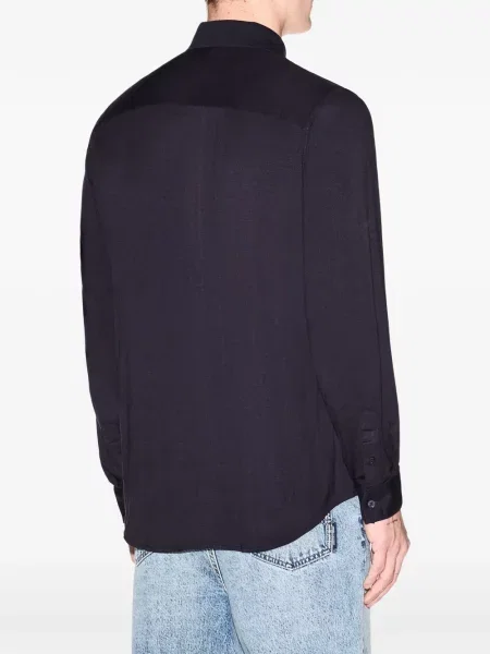 Lung cămașă Armani Exchange cu broderie albastru