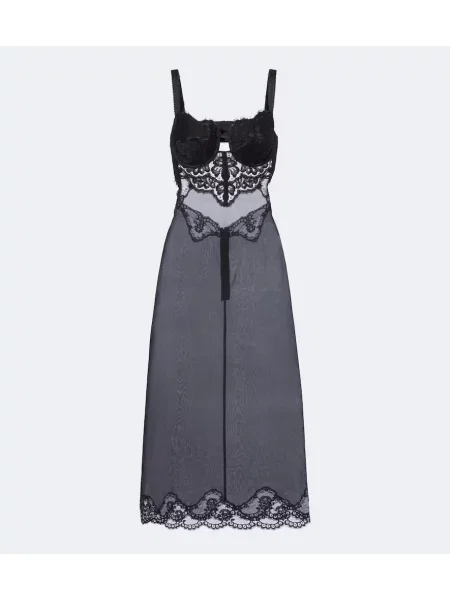 Rochie midi Dolce&gabbana de mătase negru