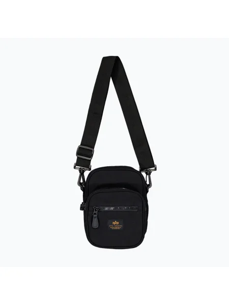 Pánska taška Alpha Industries Label Messenger Bag Small 1 l black čierna