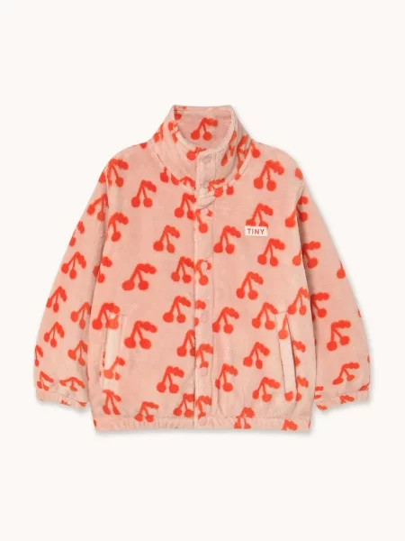 Tinycottons Dětská bunda CHERRIES POLAR JACKET oranžová