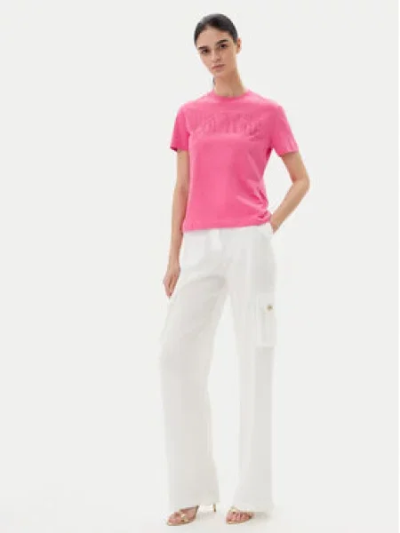 Versace Jeans Couture Kalhoty z materiálu Wide Leg bílá