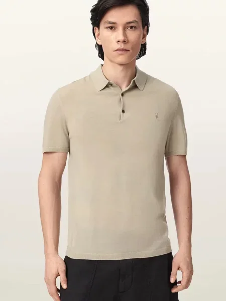 AllSaints πόλο ανδρικό μάλλινο MODE μπεζ