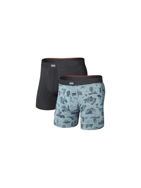 SAXX Vibe Xtra Soft Comfort Boxer Brief Fly 2 Pack desrt DD FB M Mężczyźni Bielizna Saxx Wielobarwny Size: M