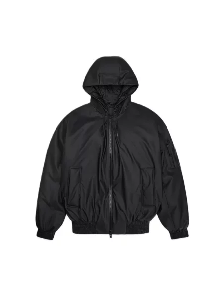 Ocieplany kurtka bomber Rains czarny