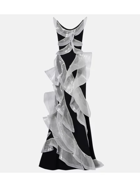 Sukienka Maticevski z falbankami czarna