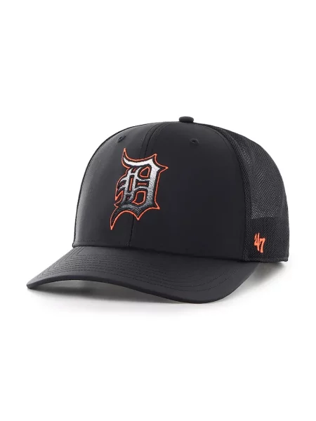 Шапка с козирка 47 brand MLB Detroit Tigers с изчистен дизайн черно