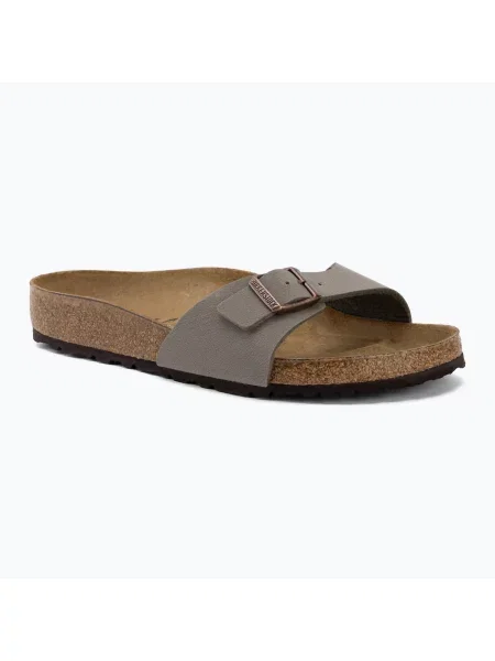 Pantofle BIRKENSTOCK Madrid Birkibuc Regular stone šedé